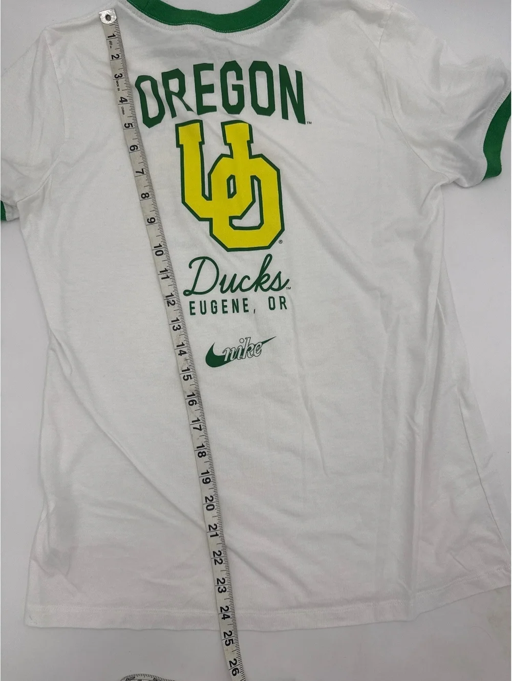 Nike Oregon Ducks The Nike Tee White Green Ringer T-Shirt